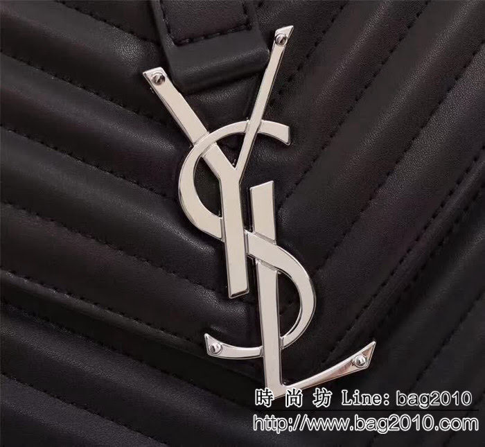 YSL聖羅蘭 經典款 互扣式球紋金屬YSL標誌 原版南非皮肩背包 26588 YAS1191